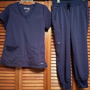 Women’s Grey's Anatomy Navy Scrub Set